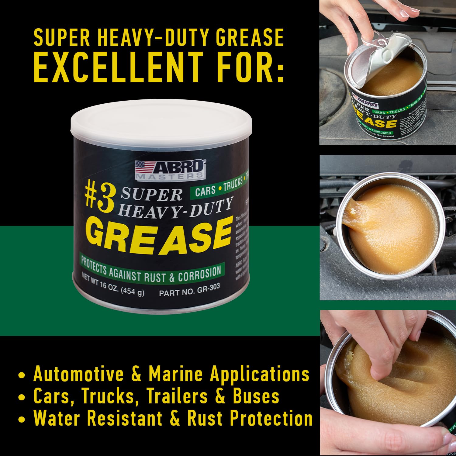 ABRO #3 Heavy-Duty Wheel Bearing Grease