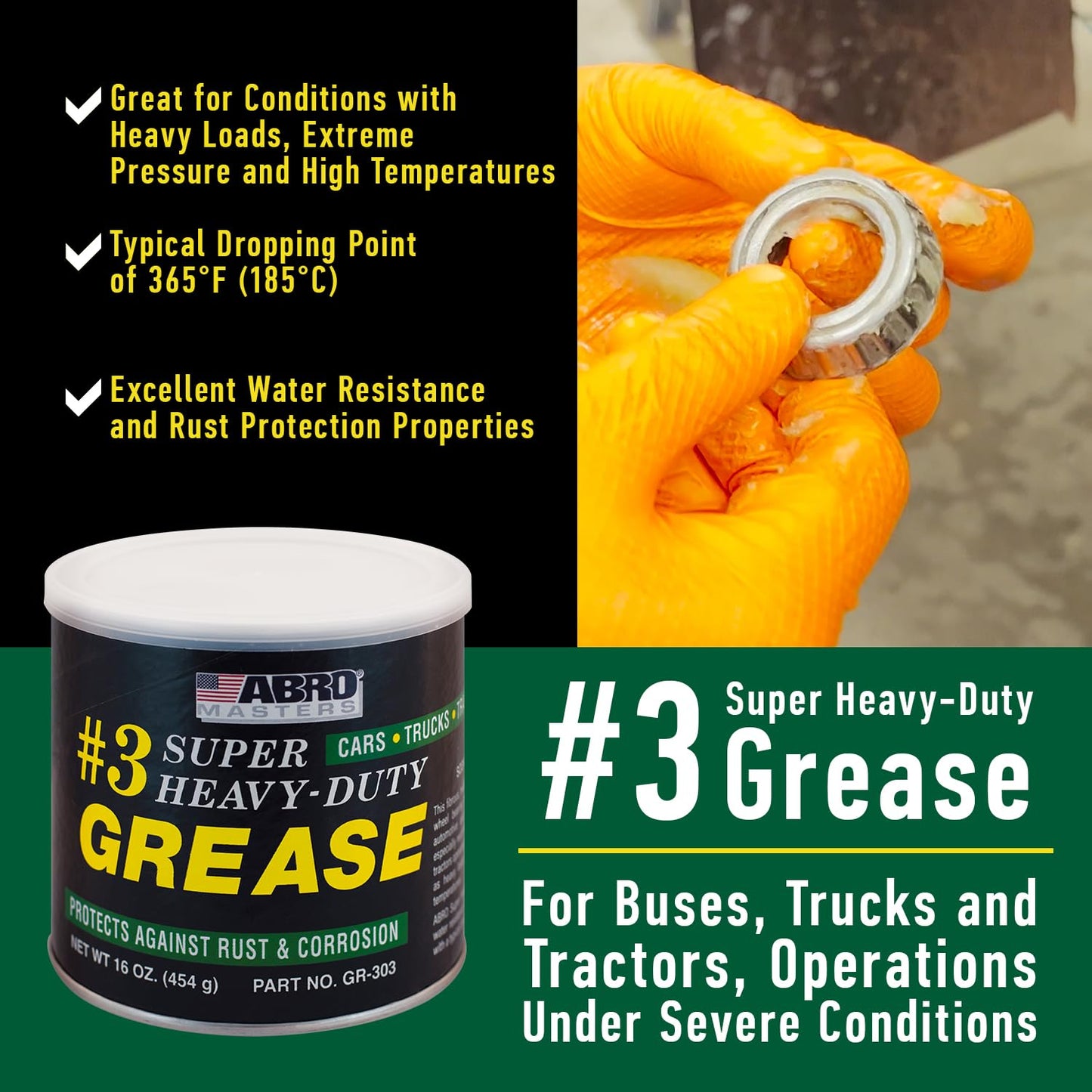 ABRO #3 Heavy-Duty Wheel Bearing Grease